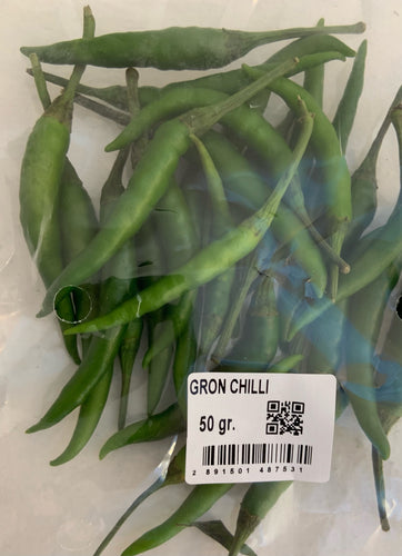 Chili, grøn 50 g, Thailand