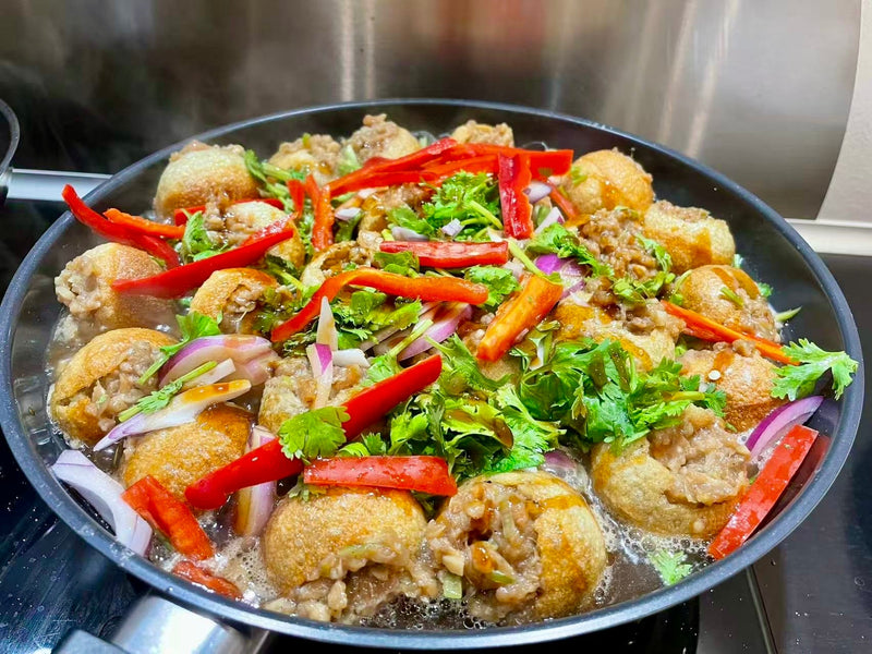 Saftig og smagfuld fyldt Pani Puri med Kødfars