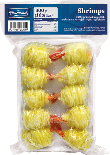 Rejer indpakket i kartoffel strimler, 10 stk, 300 g