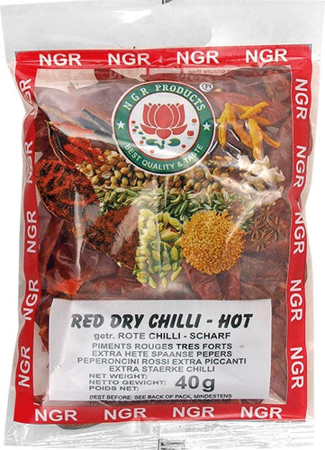 Tørrede røde chili 40 g
