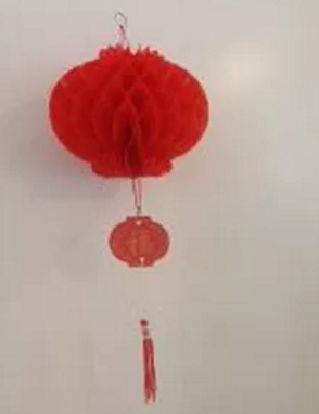 Rød plasticlampe 20 cm 2 stk/pk